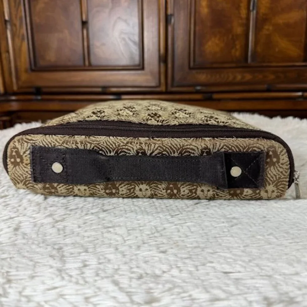 Vintage Anne Klein Bronze Lion Padded Laptop Sleeve Zip Top Handled Case